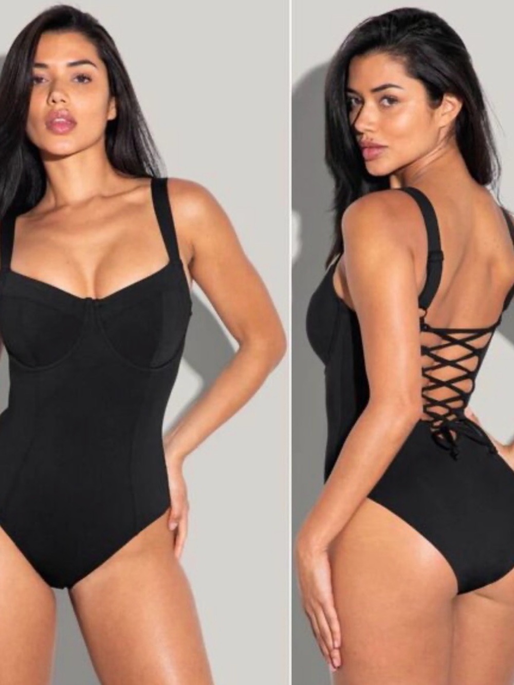 TA3 Lifty Black Tummy Control One Piece Swimsuit Size L NWT